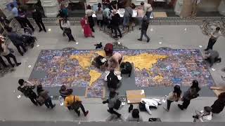 Assembling the world's largest jigsaw puzzles in a minute 'What a wonderful world' 60.000 pieces Net Worth