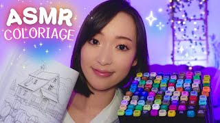 ASMR Coloriage 🖍️ bruits de feutres, chuchotements... Trop satisfaisant 😍✍🏻