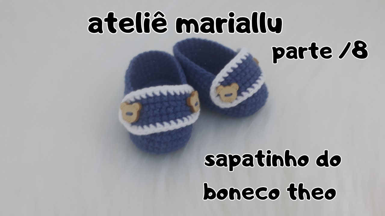 boneco theo  bebe em amigurumi sapatinho parte 8