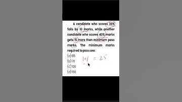 A candidate who scores 30% fails by 10 marks, while another candidate who scores 40% marks gets 15.