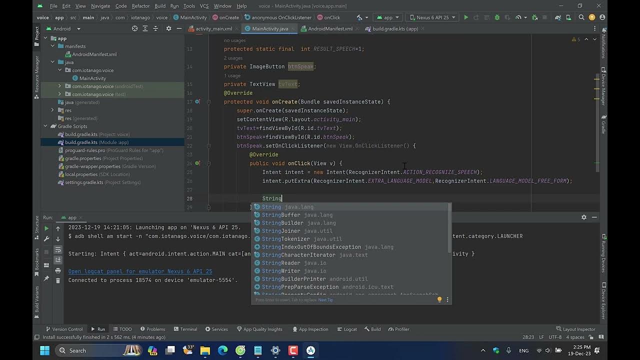 Speech to text in android studio - YouTube
