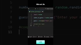 Comparison Logic for guessing game  #pythontutorial #python
