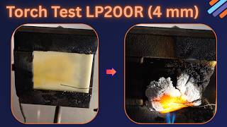 Torch Test Pyrophobic LithiumPrevent 200R (LP200R) at 4 mm. Passive Fire Protection for Batteries.