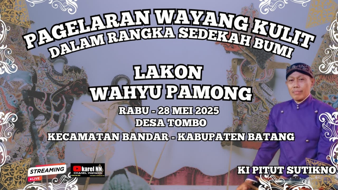 🔴 LIVE STREAMING WAYANG KULIT SEMALAM SUNTUK | DALANG KI  PITUT SUTIKNO | LAKON WAHYU PAMONG