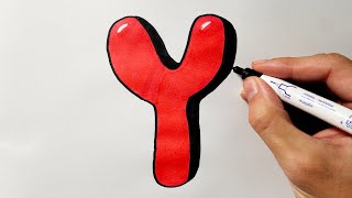 How To Draw A Bubble Letter Y