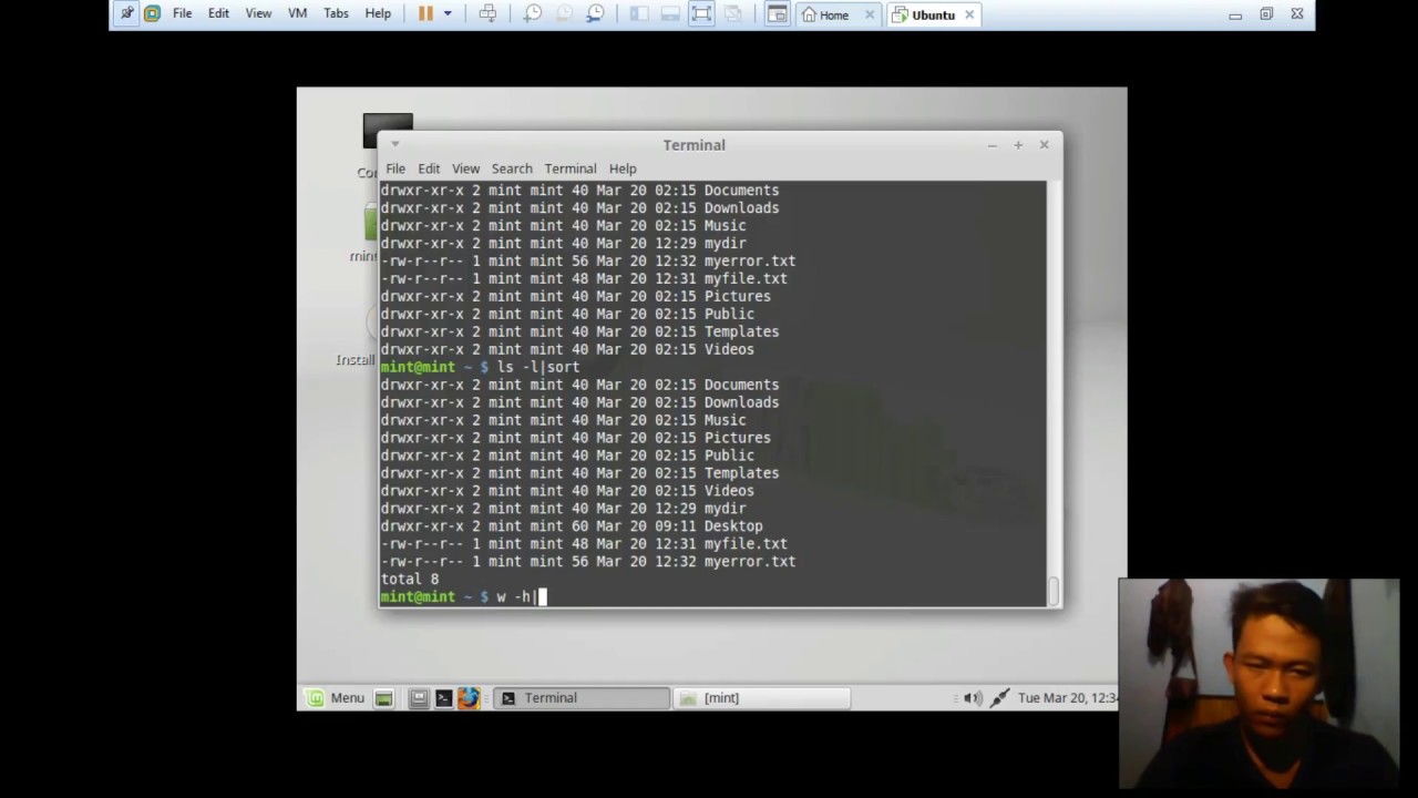 system input output pada linux mint (belajar terminal linux)