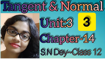 TANGENT & NORMAL◆S.N DEY~CLASS-12||UNIT-3~CHAPTER-14◆PART-3