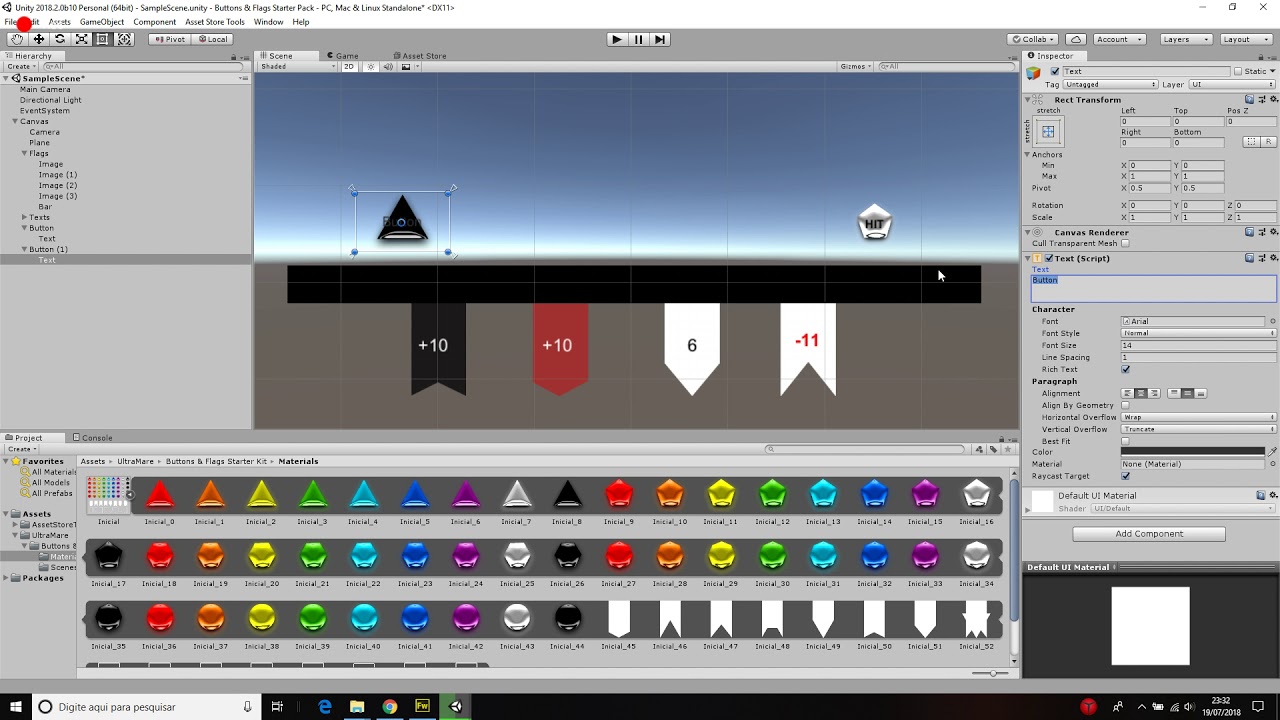 BUTTONS & FLAGS STARTER PACK - Setup Sample