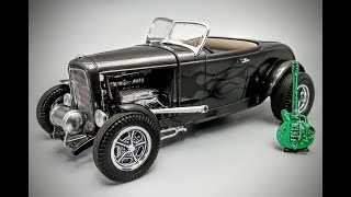 1932 Ford Roadster Custom Blown V8 1/25 Scale Model Kit Build How To Assemble Paint Detail Engine