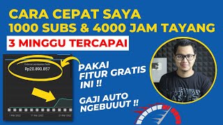 Pemula Wajib Tau, Cara Cepat Mendapatkan 1000 Subscriber & 4000 Jam Tayang Dalam Waktu 3 Minggu !