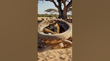 Will the leopard escape from the giant python?  #animals  #bigpython #rareanimallifemoments