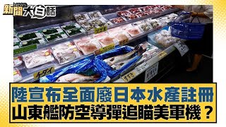 中國大陸宣布全面廢日本水產註冊 山東艦防空導彈追瞄美軍機？ 新聞大白話 20240519