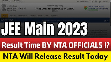JEE Mains Result 2023 Official Time by #nta ? | JEE Mains Session 2 Result 2023 Important Update ✅