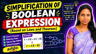 Boolean Expression Simplification Using Laws & Theorems | Digital Electronics in Tamil