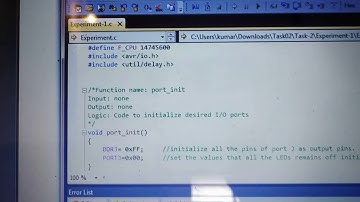 Experiment 1 of Task 2: I/O Interfacing  on Atmel based controllers