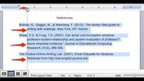 How to do hanging identation and sort references alphabetically in Word