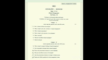 6th Semester CC14 GEOGRAPHY HONS.