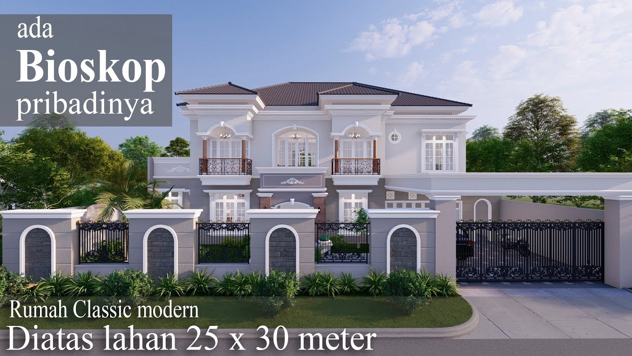 Rumah classic modern - di atas lahan 25 x 30 meter dan interior