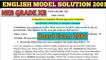 Class 12 English Model Question Solution 2081| NEB Grade 12 Board exam 2081 BS|
