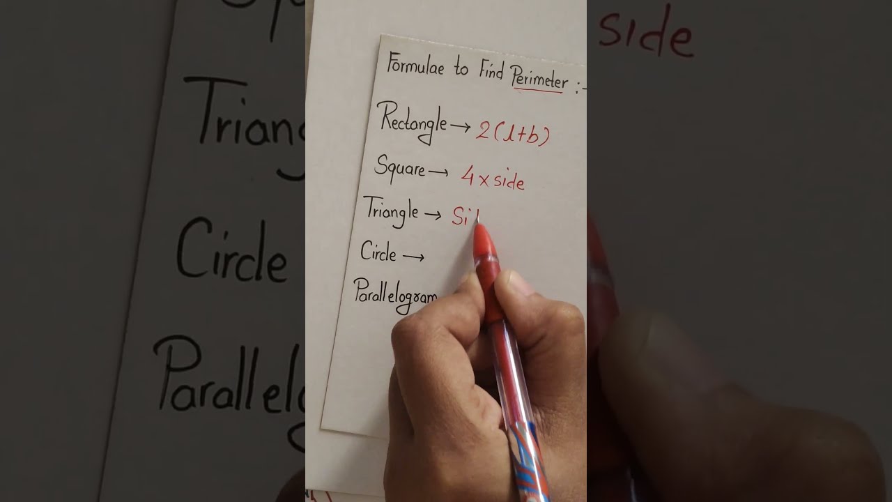 How To Find Perimeter Formulae Circle Triangle Rectangle Shorts Yt Youtubeshorts