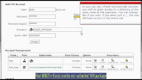 [MRGTecHelp.com CPANEL X3 Tutorial Series] Creating a new FTP account in cPanel