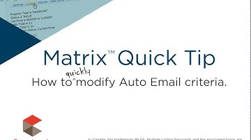 Matrix Quick TIp - Modify Auto Email Criteria