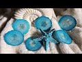 #934 Testing A New Resin - Sparkly Teal And Silver Geode Resin Coasters