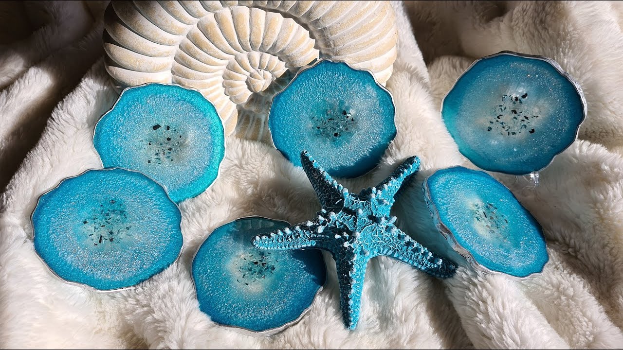 Blue and Silver Glitter Resin Animals