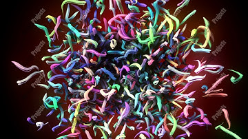 Abstract CGI motion graphics with colored lines
