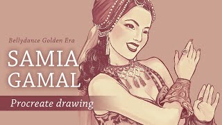 Samia Gamal drawing in Procreate