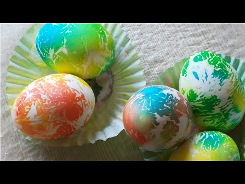 Радужные яйца на пасху🌈простой и необычный способ🐣