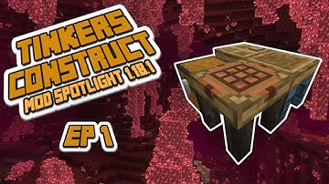 Tinkers Construct Mod Spotlight 1.18.1 EP 1 - How to Upgrade Tools! Tinkers Tables Stone Tools!