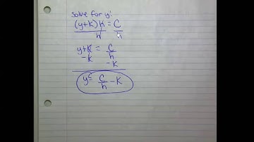 Solving for a variable inside parentheses in terms of other variables