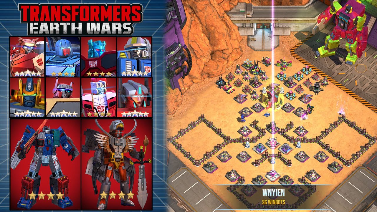 Transformers Earth Wars: Warrior Pop-Up Vs. Wnyien (SG Winbots)