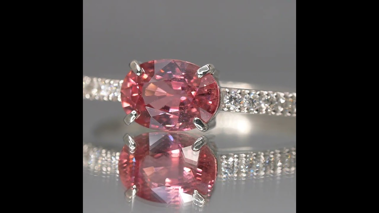 パパラチアサファイア ダイヤモンドリング PDS 1.218ct D 0.11ct Pt950 