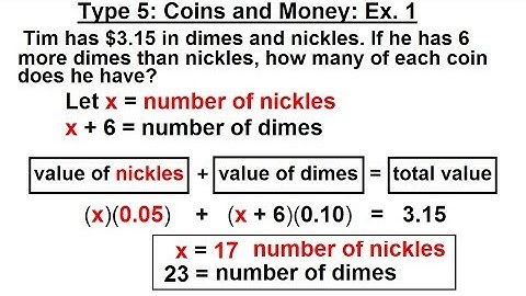 Algebra - Ch. 2: Word Problem (15 of 46) Type 5: Coins and Money: Ex. 1