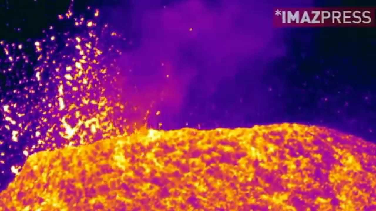 Piton de la Fournaise l'éruption sous l'oeil d'une caméra thermique