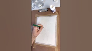 Using a ruling pen and masking fluid to define white space in my watercolour sketch