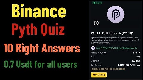 Binance PYTH Quiz | Learn and Earn Pyth Network Quiz | How to Complete the Quiz 