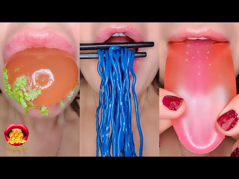 Satisfying ASMR Eating RAMEN JELLY POP ROCK POPPING CANDY Mukbang 먹방