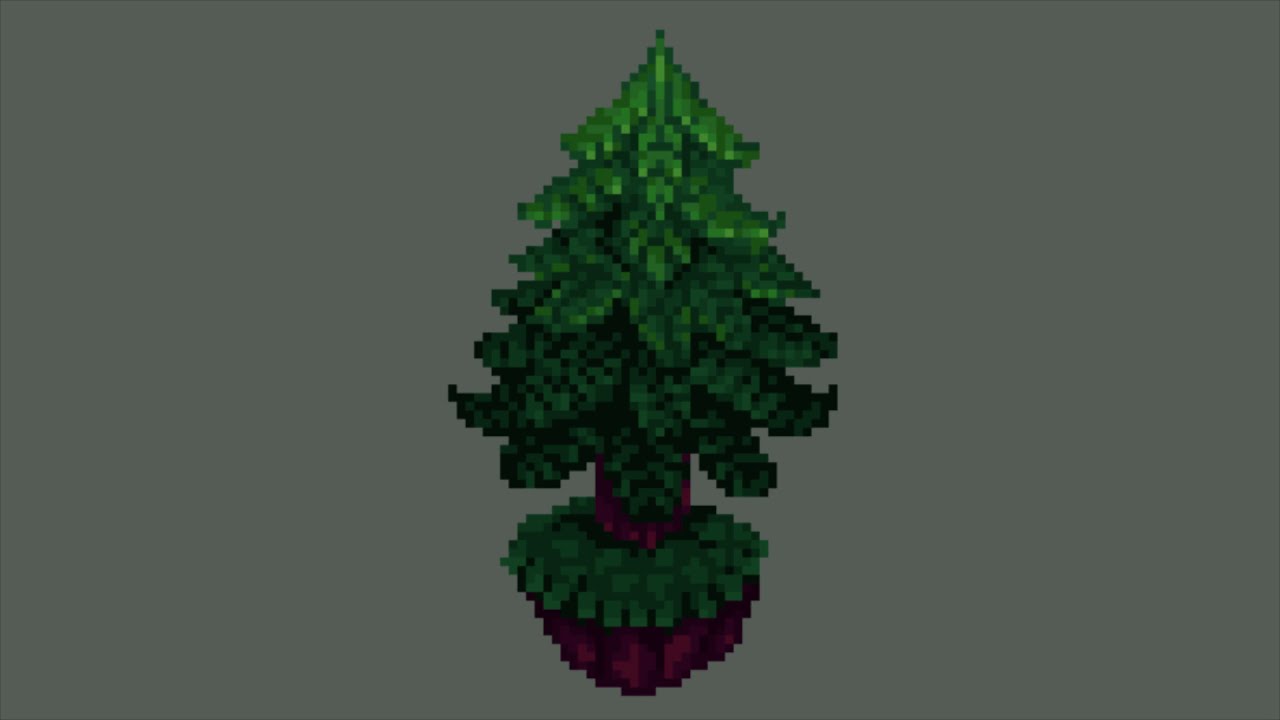 Pixel art, Illustration, daily, Christmas, holiday, pine, tree, nature.