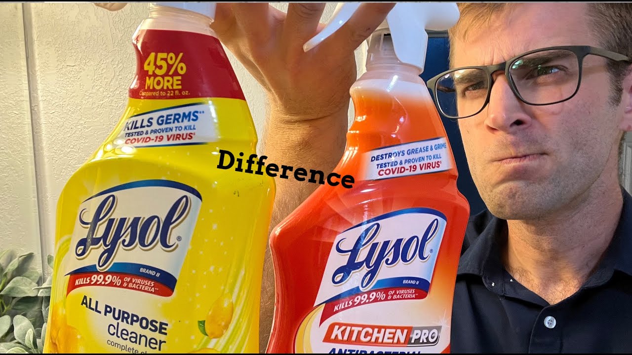 Difference between Lysol "All Purpose" and Lysol "Kitchen Pro" Cleaner Disinfectant YouTube