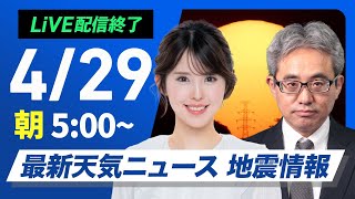 ウェザーニュースの配信のサムネイル画像