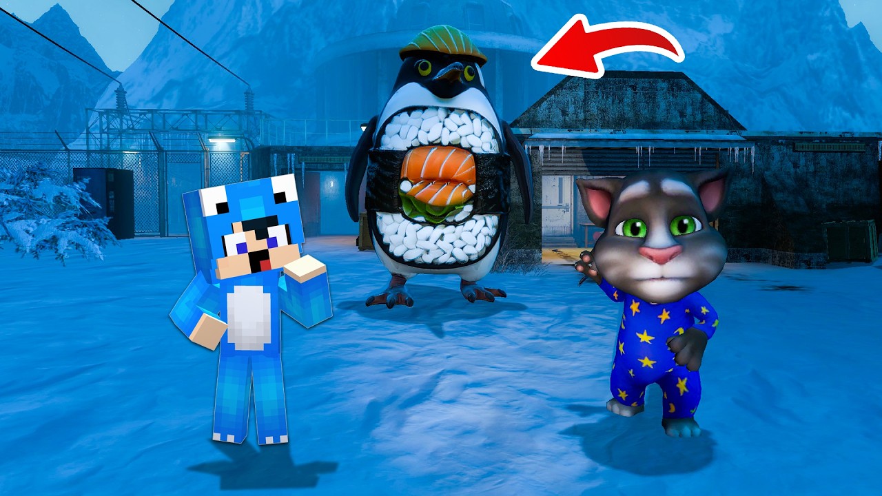 ديفور و صديقي توم المتكلم ذهبنا الى الثلج و وجدنا بطريق السوشي😱