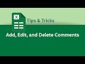 How to Add, Edit, and Delete Comments in Excel | Excel Tips & Tricks