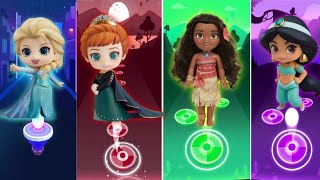 Tiles Hop Magic Hop ✨ Let It Go + Build A Snowman + Jasmine Song | Elsa Frozen Beat Challenge 🎮🔥 screenshot 5