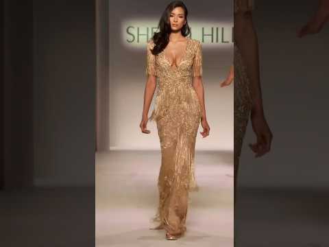 Sherri Hill fashion model runway walk in gorgeous dresses