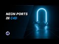 Neon Light in Octane Render with Abstract Portal in C4D [Tutorial's Cinema4D][Beginning]