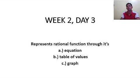 Representing Rational Function through its equation  table of values and graph