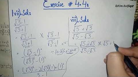 Class 9 Maths Unit 4 Ex 4.4 Q1 (vii,viii) | How to rationalize the denominator | Class 9th Math